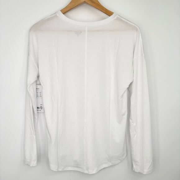 ATHLETA Move With Ease Top Bright White XS Long Sleeve Tee Lightweight Relaxed - Picture 8 of 8